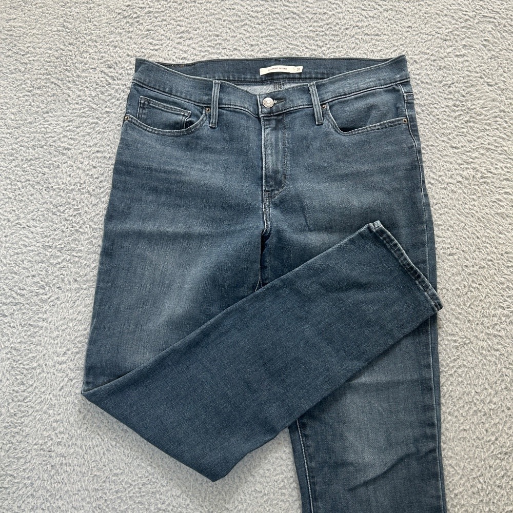 Levis Slimming Skinny Jeans Womens Size 31 Blue Denim Stretch